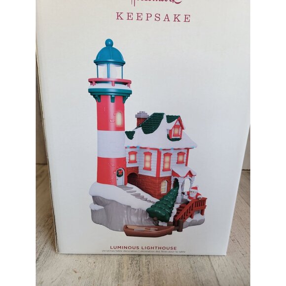 Hallmark NEW boat tree luminous Lighthouse Santa polar bear table top Xmas - Picture 8 of 8